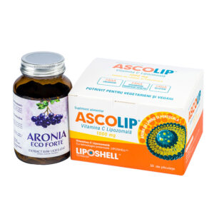 Pachet Promoțional – Vitamina C Lipozomală 1000mg LIPOSHELL® + Aronia Eco Forte