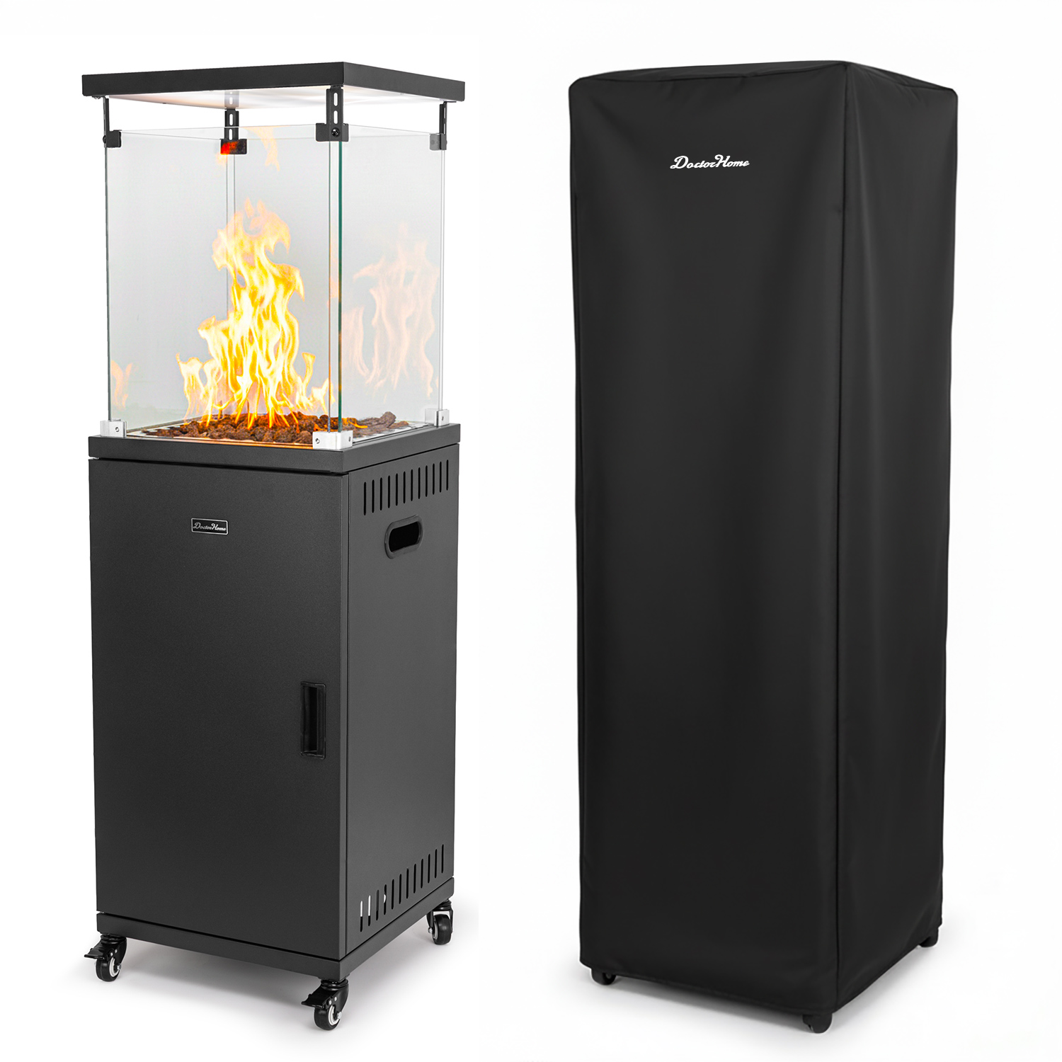 Husa de Protectie pentru Incalzitor de Terasa pe Gaz, Model Cube, Doctor Home, 137 X 42 - Negru