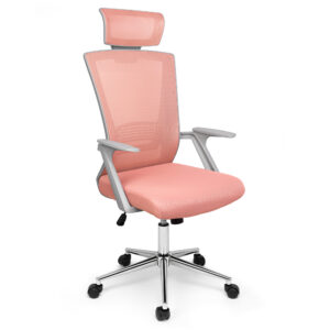 Scaun de Birou, Dr.Home Pixy XL, Cadru Otel, Mesh – Roz
