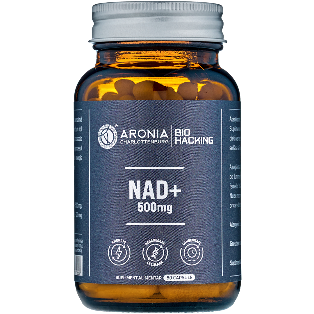 NAD+ la 500 mg — 60 capsule care susțin energia, regenerarea celulară și longevitatea | Bio Hacking