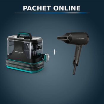 Pachet PROMO Aspirator tapiterie Rowenta Clean IT IN5020F0 & Uscator de par ROWENTA x Karl Lagerfeld Express Style CV184LF0