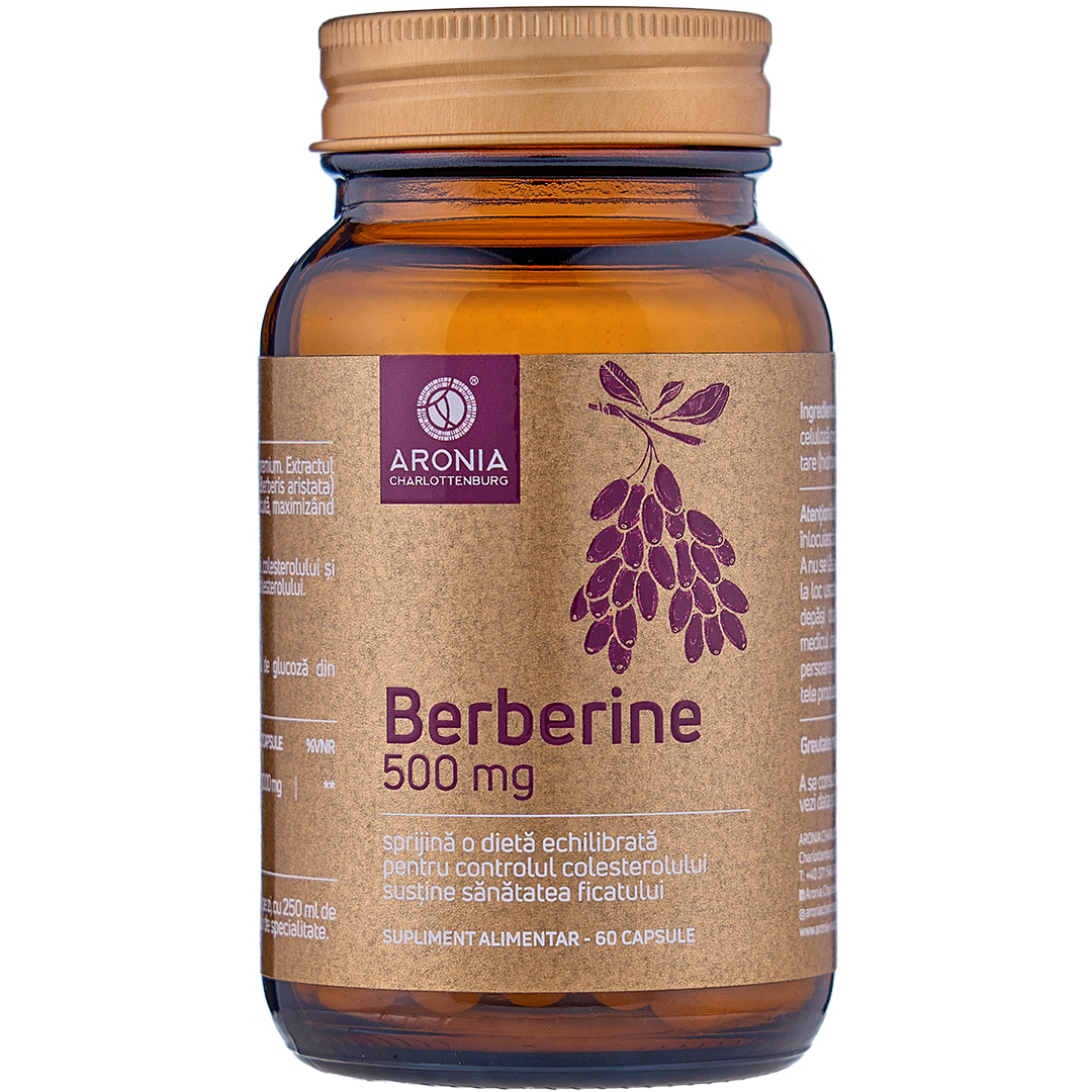 Berberine la 500mg — 60 de capsule cu proprietăți de echilibrare a valorilor glicemiei și de fortificare a mecanismelor de detoxifiere