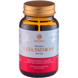 Premium L-Glutathione 500 mg — 60 capsule cu un antioxidant puternic, care protejează celulele, ficatul și imunitatea