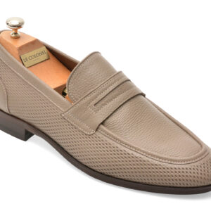 Mocasini eleganti LE COLONEL gri, 62260, din piele naturala
