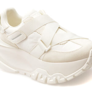 Pantofi sport GRYXX albi, 8926A, din material textil si piele naturala