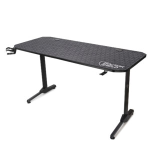 Birou Gaming, Dr.Shield EVO 2.0, King Size XXL, 140 x 60 x 75 CM, Cadru Otel, Blat Fibra de Carbon, Mouse Pad XXL Full Cover – Negru