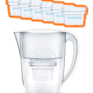 6 filtre de apa Evolve + Cana filtranta Aqua Optima Oria, 2,8 litri, Alb