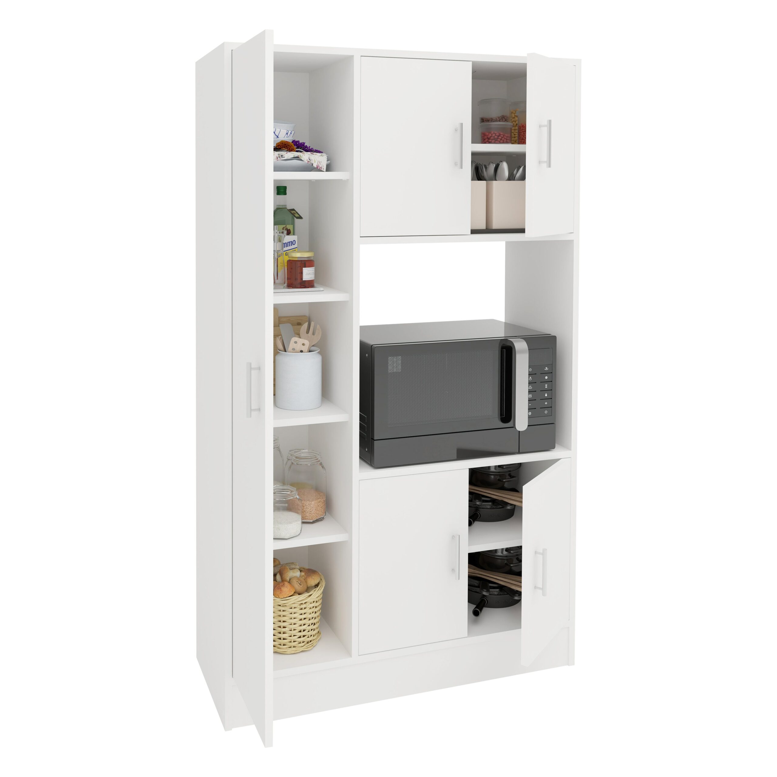 Dulap bucatarie Arno, 5 Usi, Alb, 90 x 32 x 150 cm