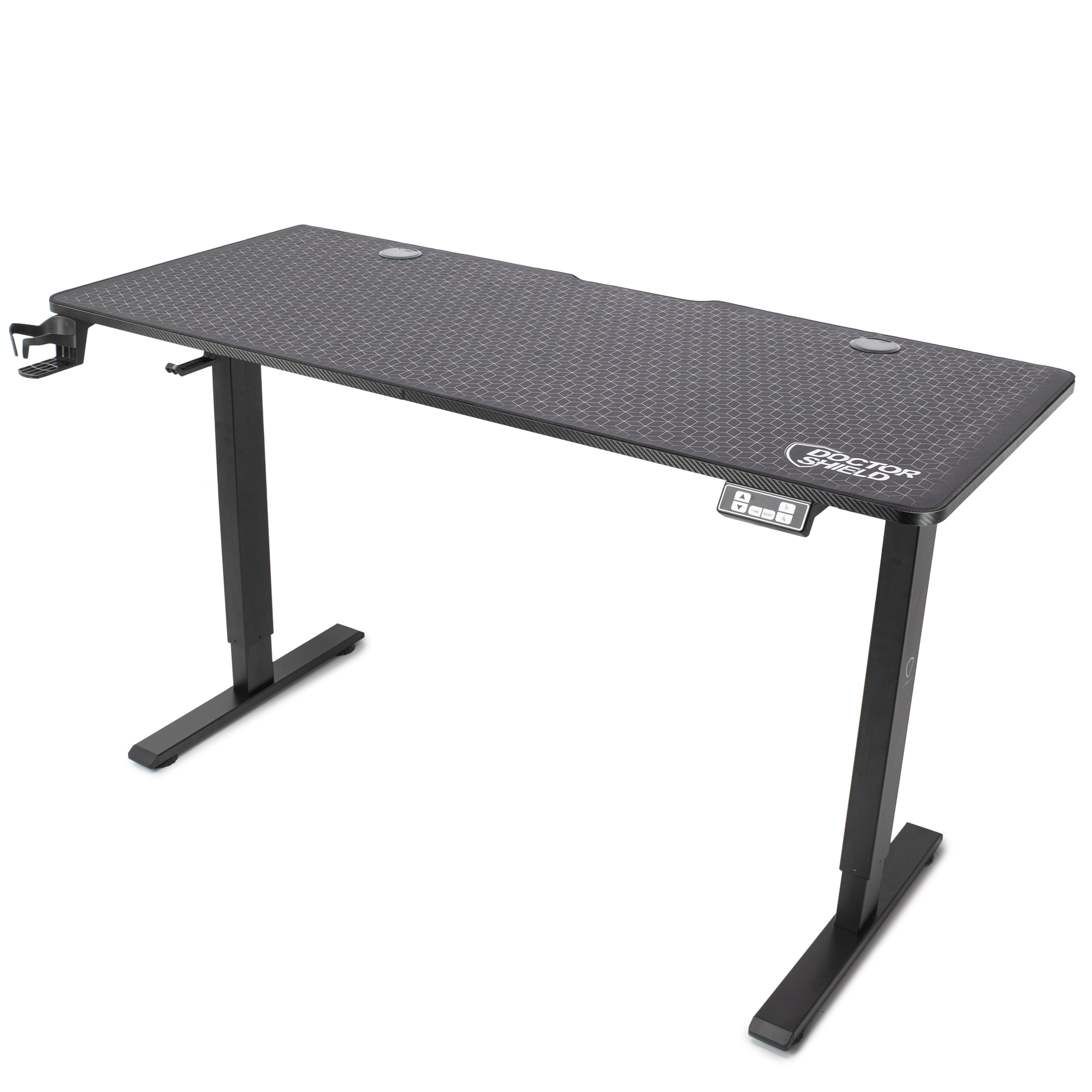 Birou Electric Reglabil pe Inaltime, Dr.Shield Nova, 140 x 60 x 75 CM, Mouse Pad XXL Full Cover - Negru