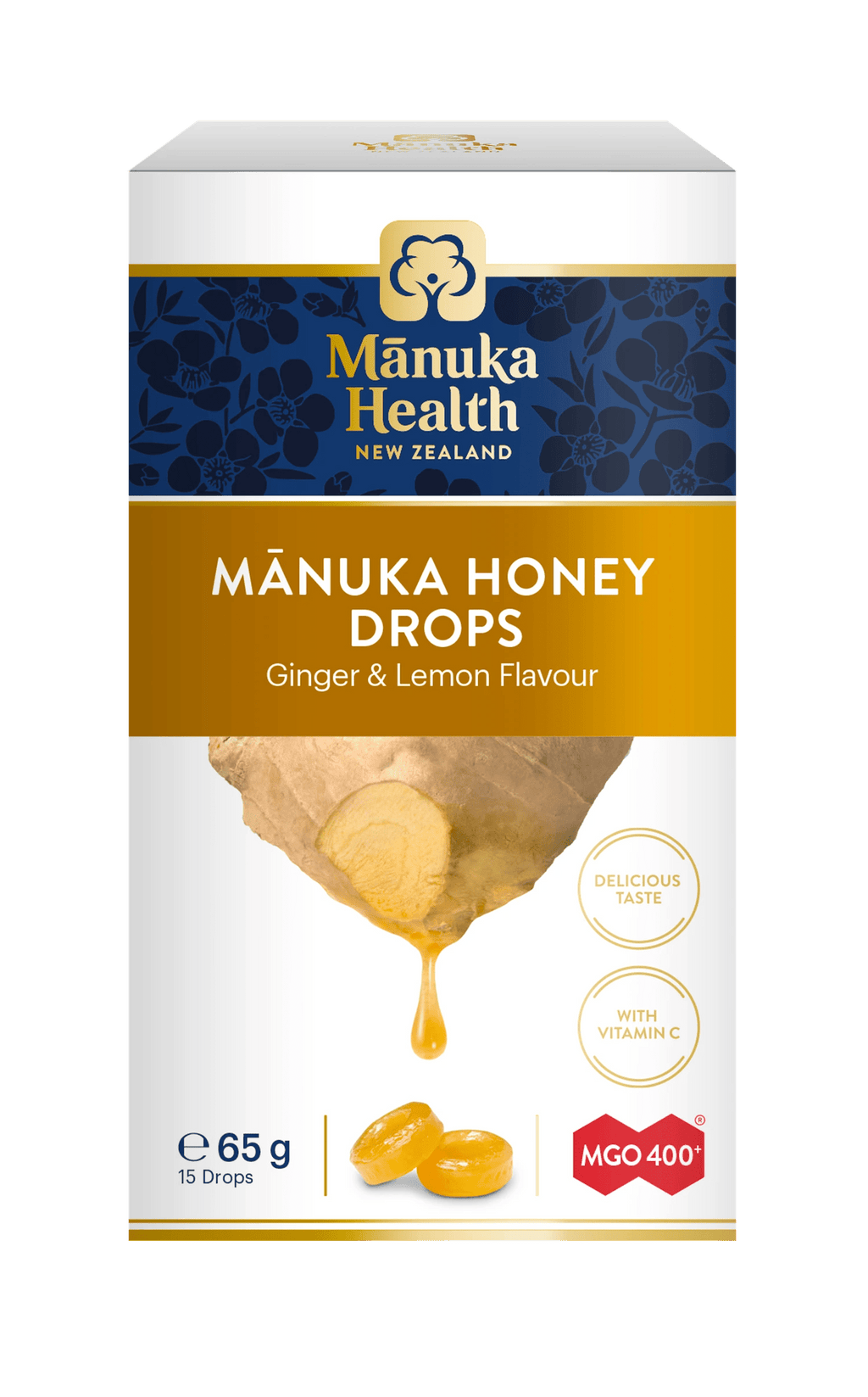 Bomboane dropsuri cu miere de Manuka MGO 400+ (65g) (ghimbir si lamaie) - Image 2