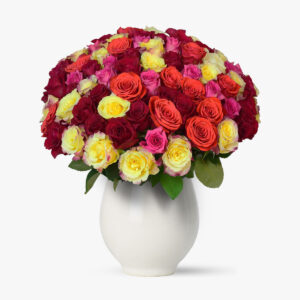 Buchet de 101 trandafiri multicolori
