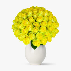 Buchet de 55 trandafiri galbeni