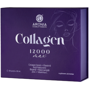 Collagen 12.000 Max — eleganță și rafinament în 30 de sticluțe cu 12.000 mg de Colagen, pentru piele, păr, unghii frumoase și îngrijite