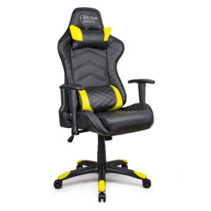 Scaun Gaming Profesional Dr.Shield SV Racer, King Size, Cadru Otel, Piele Sintetica – Negru/Galben