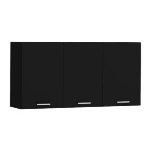 Corp Superior Ebru, 3 Usi, Negru, 120 x 30 x 60 cm