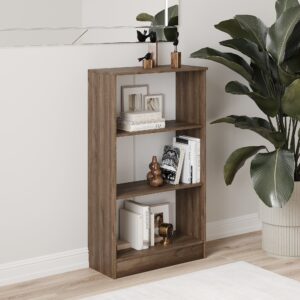 Biblioteca Flint, 2 Polite, Stejar Bronz, 70 x 32 x 122 cm