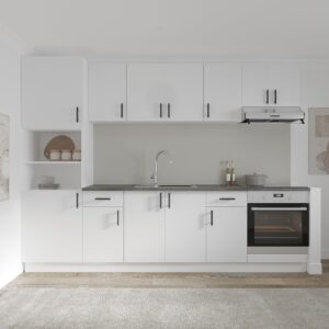 Set Bucatarie Karo V24, Alb, Blat Thermo 28 mm, L 280 cm