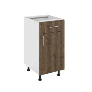 Corp Baza Karo, 1 Sertar, 1 Usa, Stejar Bronz/Alb, 40 x 50 x 80 cm