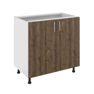 Corp Baza Karo, 2 Usi, Stejar Bronz/Alb, 80 x 50 x 80 cm