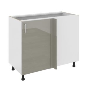 Corp Baza Colt Karo, Gri Lucios/Alb, MDF, 98 x 50 x 80 cm