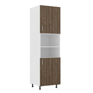 Corp Turn Karo, 2 Usi, cu spatiu cuptor, Stejar Bronz/Alb, 60 x 57 x 210 cm