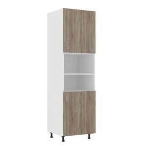 Corp Turn Karo, 2 Usi, cu spatiu cuptor, Stejar Sonoma Inchis/Alb, 60 x 57 x 210 cm