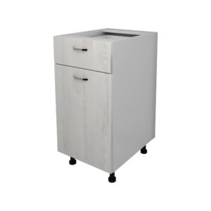 Corp Baza Lecce, 1 Sertar, 1 Usa, Pin Alb/Alb, 40 x 50 x 80 cm