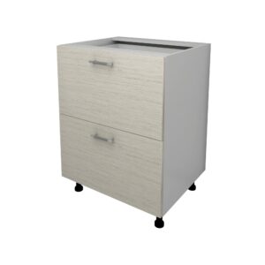 Corp Baza Lecce, 2 Sertare, Lemn Alb/Alb, 60 x 50 x 80 cm