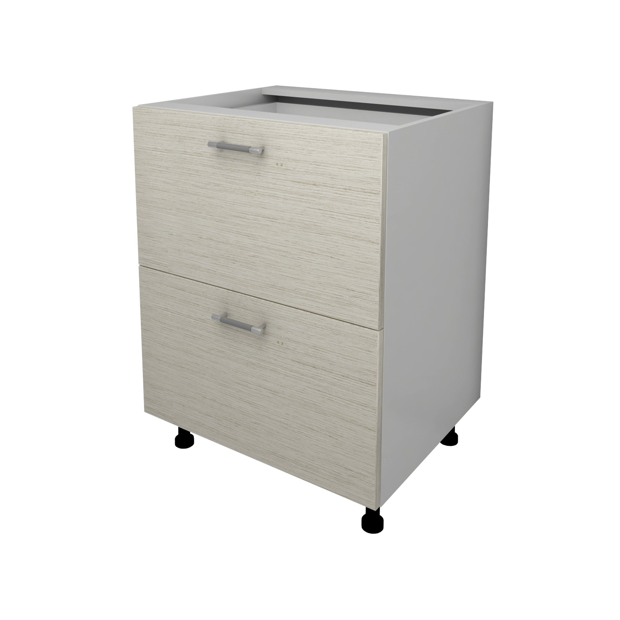 Corp Baza Lecce, 2 Sertare, Lemn Alb/Alb, 60 x 50 x 80 cm