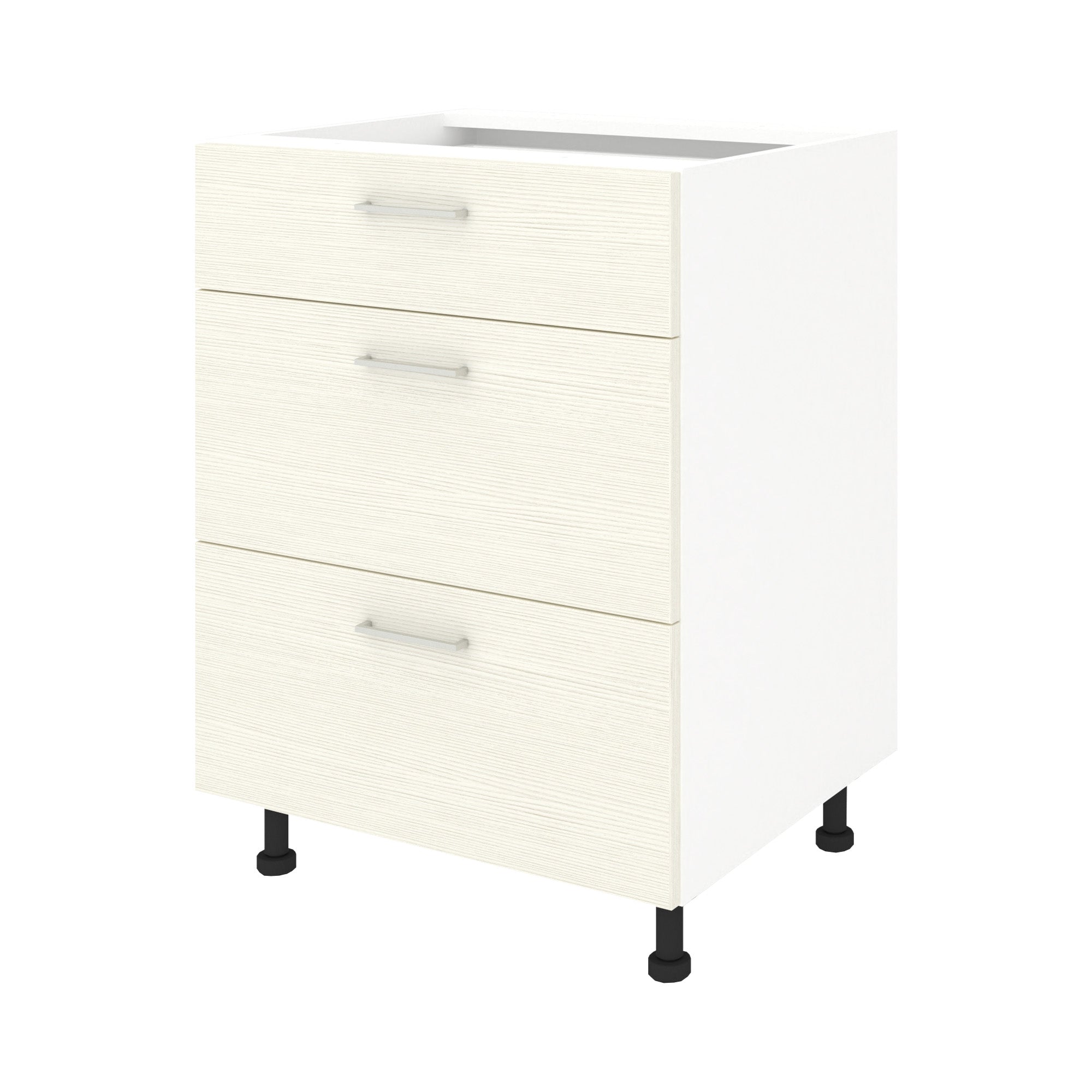 Corp Baza Lecce, 3 Sertare, Larice/Alb, 60 x 50 x 80 cm
