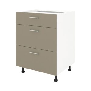 Corp Baza Lecce, 3 Sertare, Taupe/Alb, 60 x 50 x 80 cm