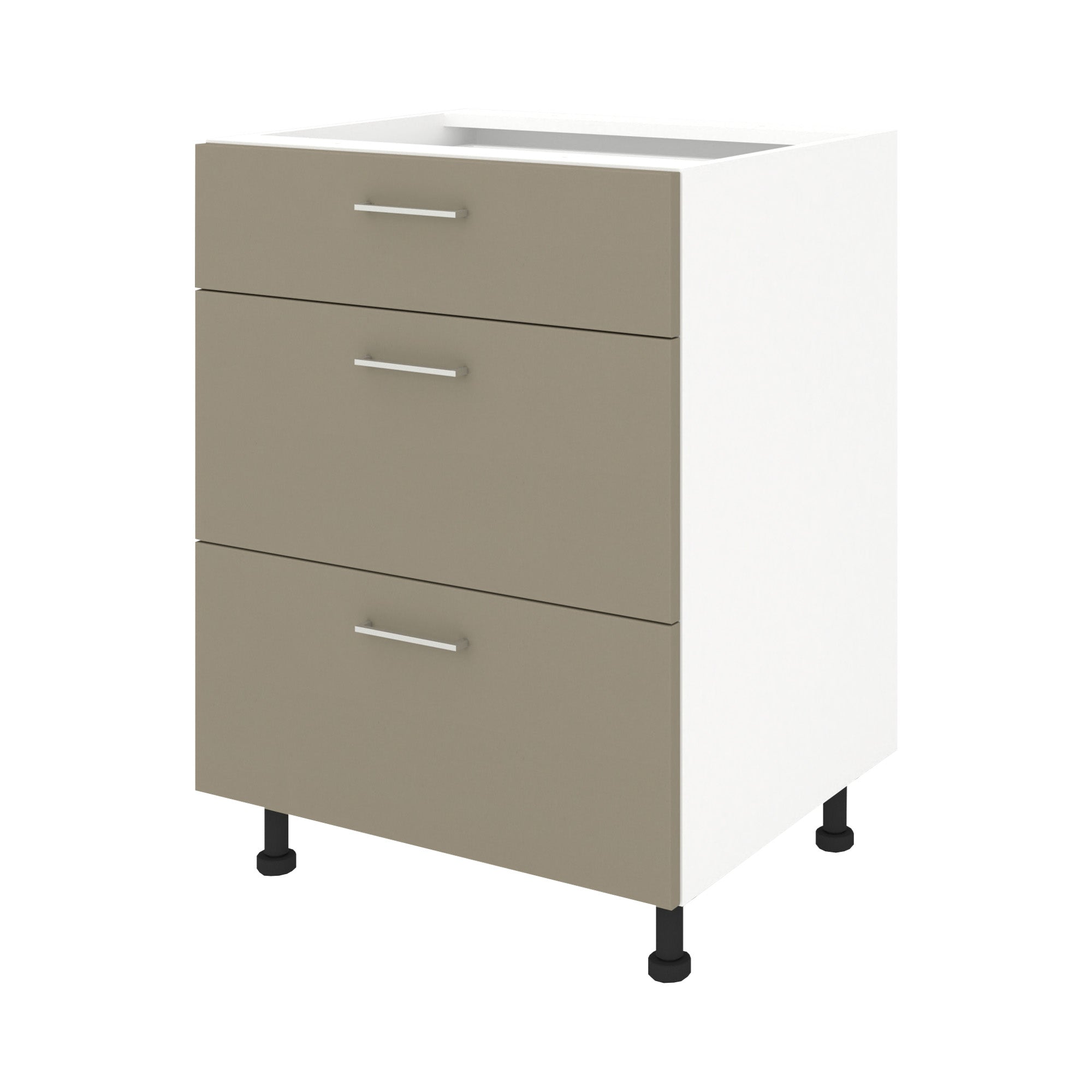 Corp Baza Lecce, 3 Sertare, Taupe/Alb, 60 x 50 x 80 cm