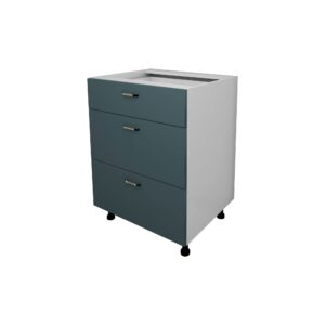 Corp Baza Lecce, 3 Sertare, Verde Petrol/Alb, 60 x 50 x 80 cm