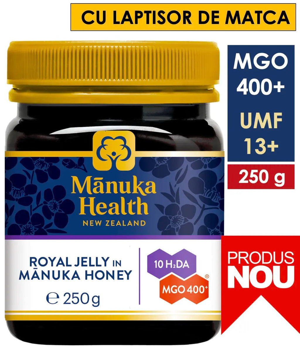 Laptisor de matca pur (royal jelly) in Miere de Manuka MGO 400+ UMF 13+ (250g) | Manuka Health