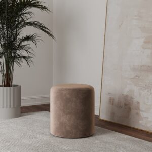 Taburet Tapitat Mali, Bej, Stofa, L 41 x l 41 x H 45 cm