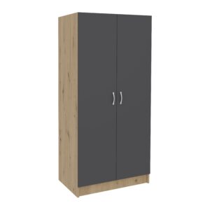 Dulap Pedro, 2 Usi, Stejar Artisan/Antracit, 80 x 51 x 170 cm