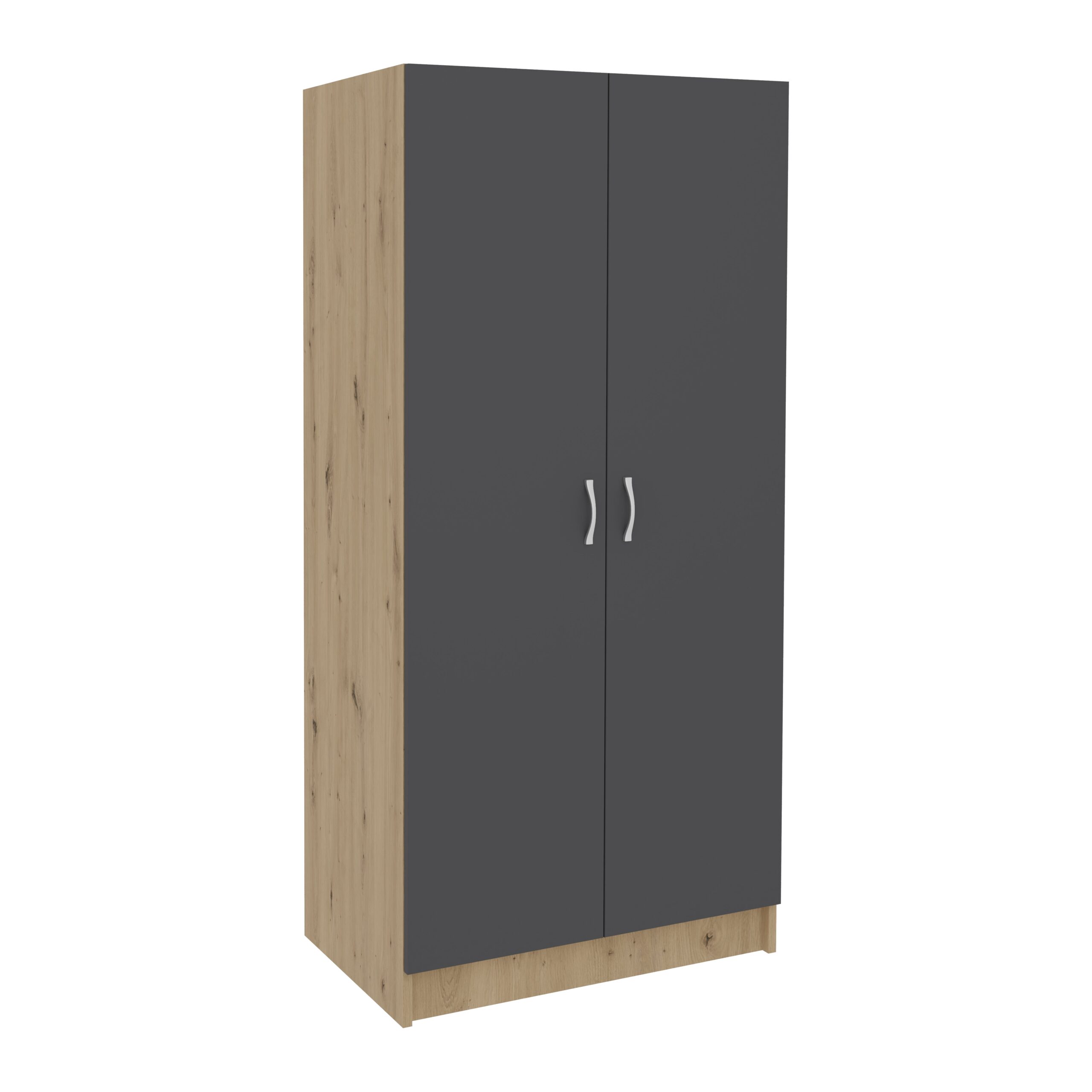 Dulap Pedro, 2 Usi, Stejar Artisan/Antracit, 80 x 51 x 170 cm