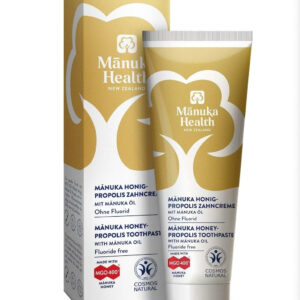 Pasta de dinti fara fluor, cu miere de Manuka MGO 400+, Propolis, ulei de Manuka (75ml) – pentru copii si adulti