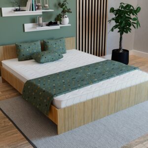 Pat Remi, 200 x 160 cm, saltea spuma inclusa, Stejar Sonoma