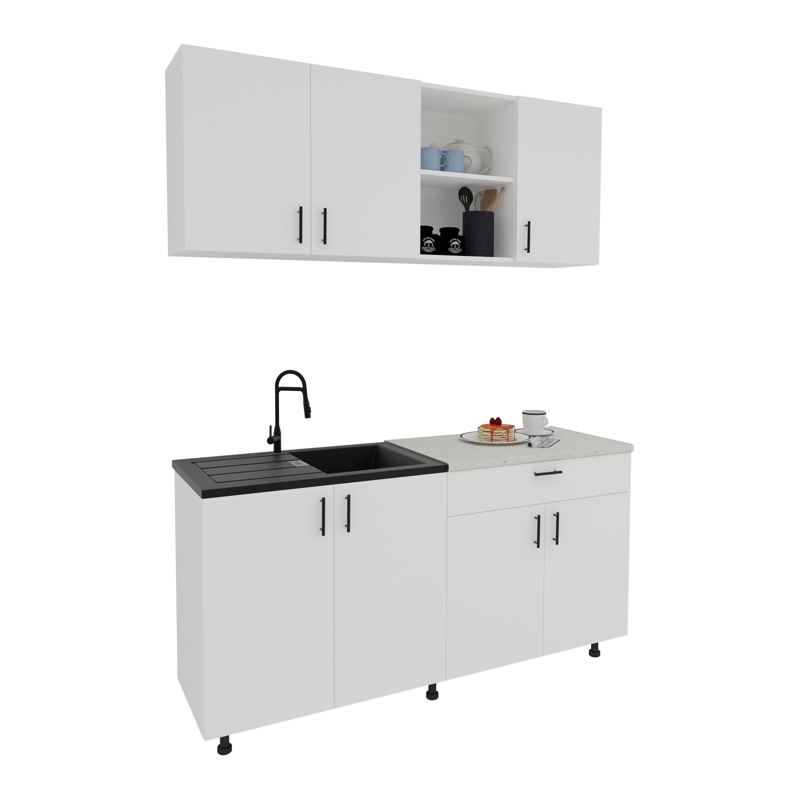 Bucatarie Roma, Alb, L 160 cm