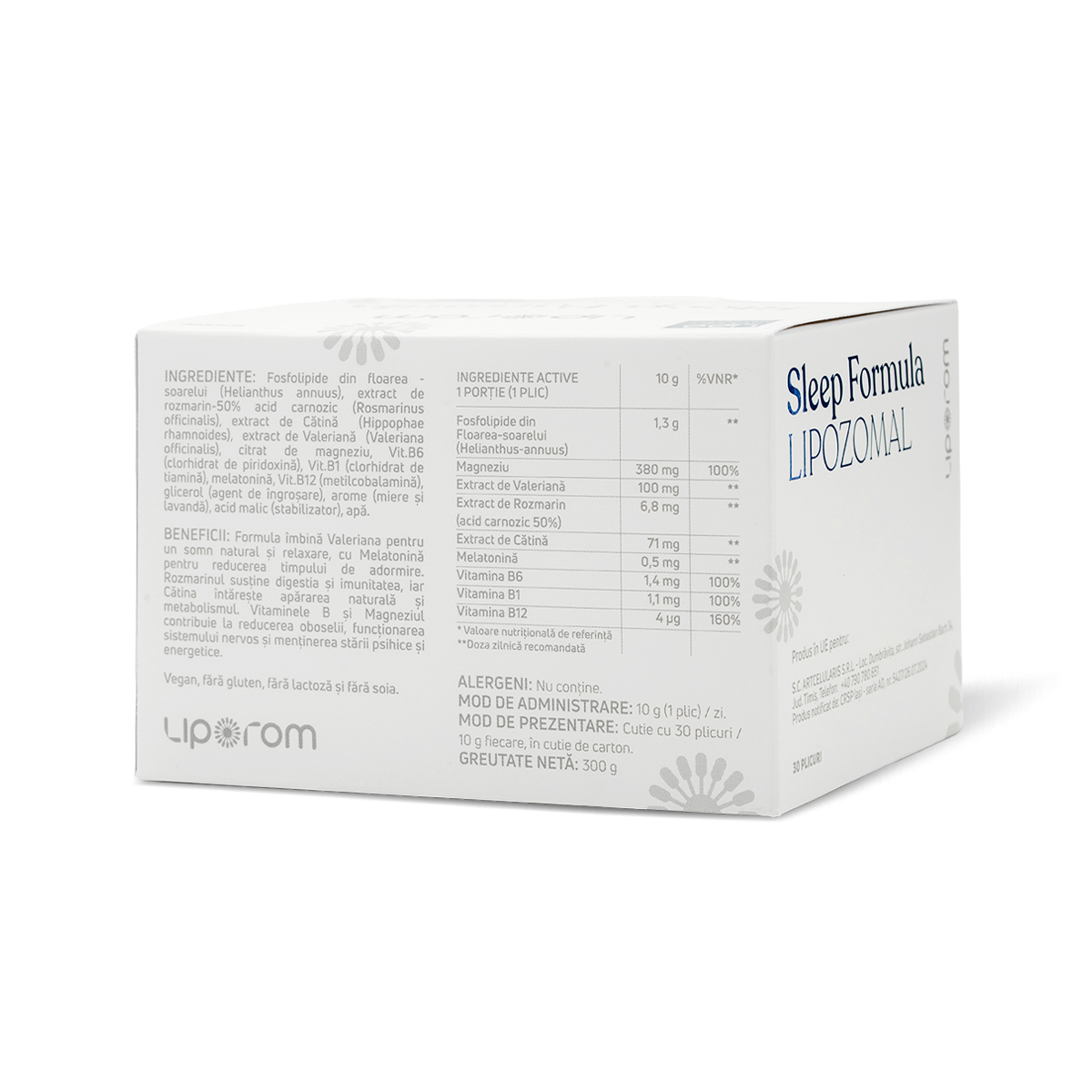 Sleep Formula Lipozomal Liporom, 30 plicuri – somn, relaxare și sistem nervos - Image 2