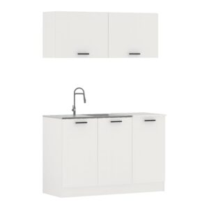 Bucatarie Taco, Alb, L 120 cm