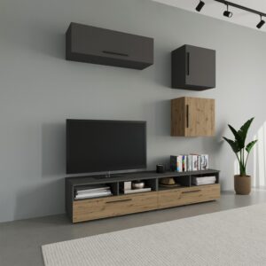Living Kos V15, Antracit/Stejar Artisan, L 190 cm