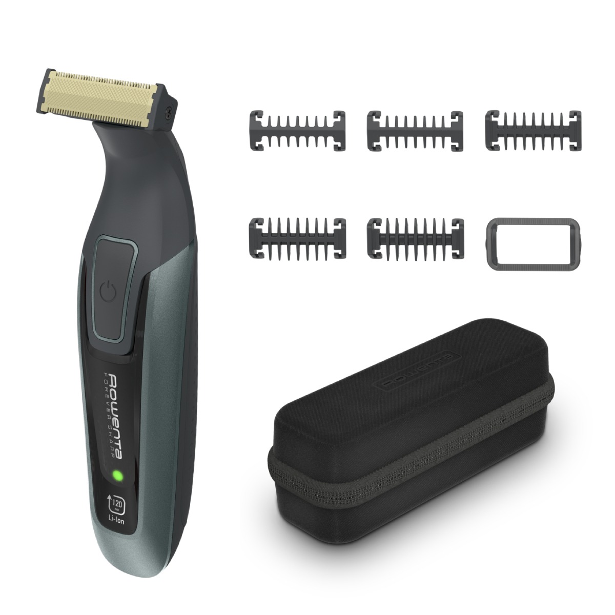 Aparat de tuns barba Rowenta Forever Sharp Comfort TN6044E0 lame din inox utilizare fara fir autonomie de pana la 120 min accesoriu Skin Comfort