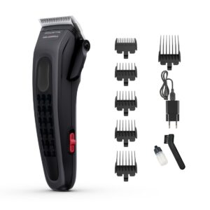 Aparat de tuns parul Rowenta x Karl Lagerfeld Perfect Line TN152LF0  lame inox  6 piepteni  5200 rpm  negru