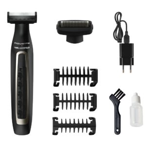 Aparat de tuns  ras si conturat Rowenta X Karl Lagerfeld Forever Sharp TN602LF0  8000 rpm  lame inox  autonomie 120 minute  negru