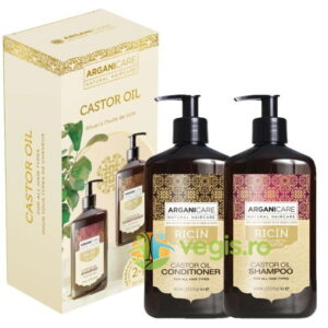 Set Sampon si Balsam pentru Stimularea Cresterii Parului cu Ulei de Ricin 400ml+400ml