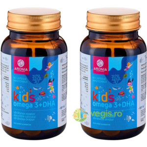 Pachet Kids Omega 3 + DHA pentru Cresterea si Dezvoltare Sanatoasa a Copillor 60cps+60cps masticabile
