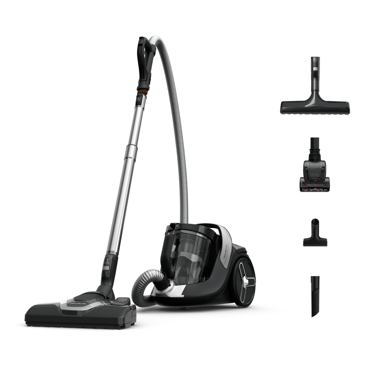 Aspirator fara sac ROWENTA Green Force Cyclonic Effitech®+ RO7C66EA 500 W recipient pentru praf 2.5 L design eco filtrare tip HEPA negru & verde