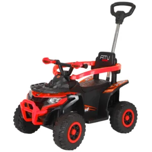 ATV electric copii, 4 in 1, Kinderplay Super, 35W 6V, telecomanda, echipare standard, rosu